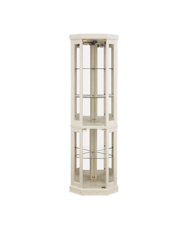 Streamdale Furniture Lighted Corner Curio Cabinet - Display Case - White