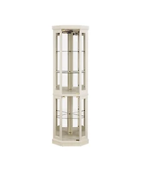 Streamdale Furniture Lighted Corner Curio Cabinet - Display Case - White