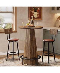 Tribesigns Bar Table, 37.4" High Round Pub Table for Small Spaces, Kitchen, Dining Room (Only Table)