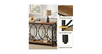 Tribesigns 70.9-Inch Extra Long Console Table, 2-Tier Industrial Table Behind Couch with Storage Shelf, Narrow Entryway