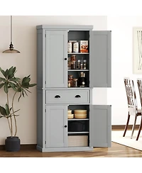 Homcom 72.5" Kitchen Pantry Cabinet with 4 Doors, Drawer