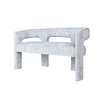 Jofran Gwen Modern Luxury Jacquard Fabric Upholstered Sculpture Bench