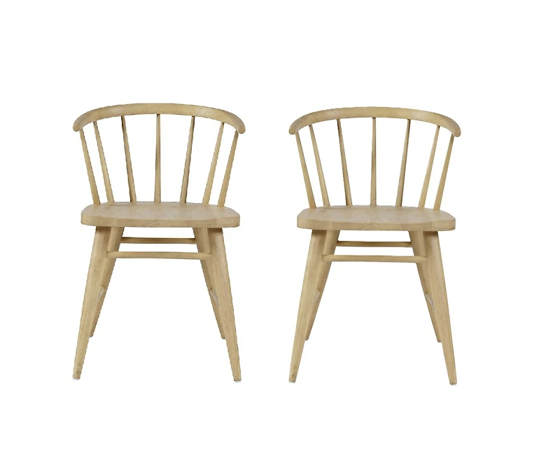 Jofran Fitz Traditional Solid Wood Curved Back Spindle Dining Chair (Set of 2