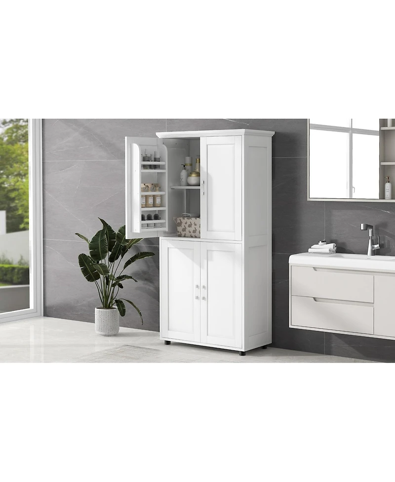 Lovmor High-Quality Mdf Bathroom Cabinet with Adjustable Shelves