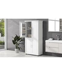 Lovmor High-Quality Mdf Bathroom Cabinet with Adjustable Shelves