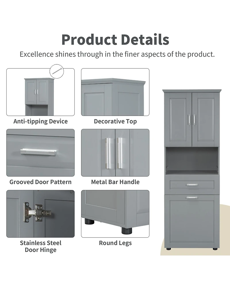 Lovmor High-Quality Mdf Storage Cabinet with Anti-Toppling Device