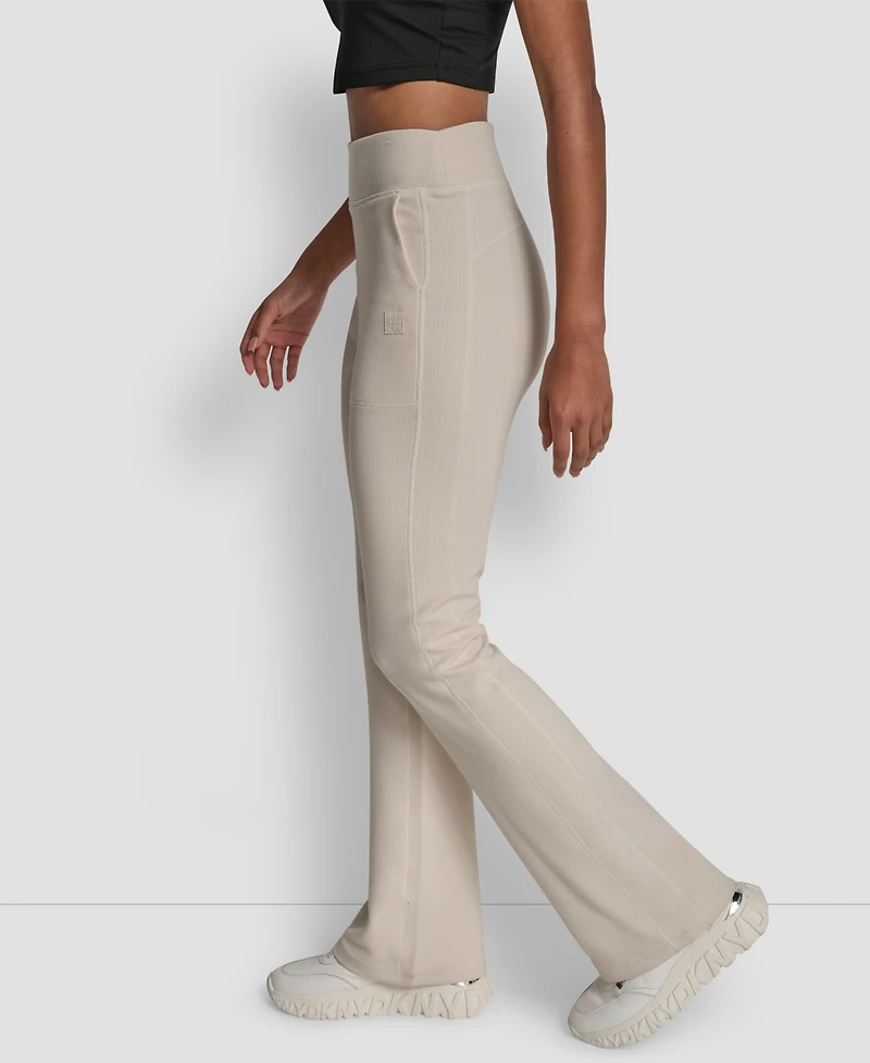 Dkny Women's Thermal High Waist Flare Pants