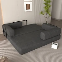 Streamdale Furniture Streamdale Corduroy Convertible Sleeper Sofa Bed with Pillow (Grey