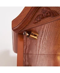 Streamdale Lighted Corner Curio Cabinet - Adjustable Shelves - Oak