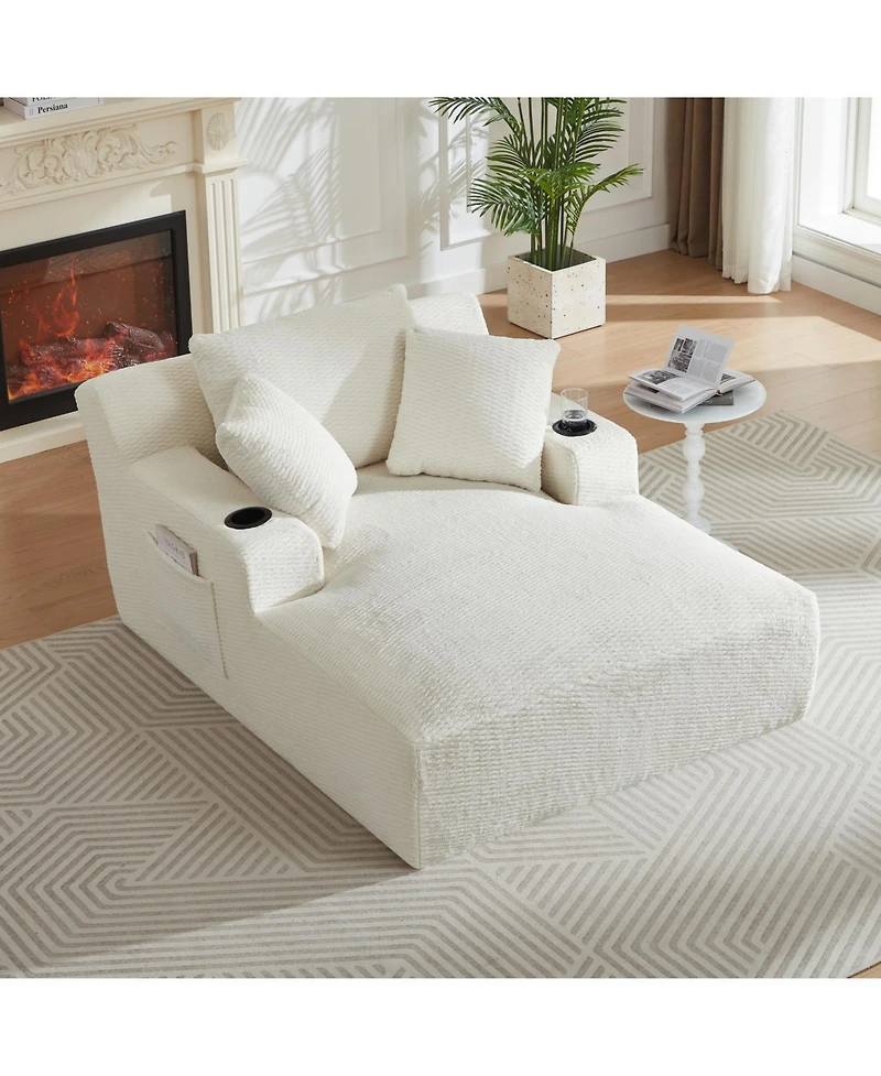 Streamdale Furniture Oversized Chaise Lounge Indoor Sleeper Sofa - No Assembly