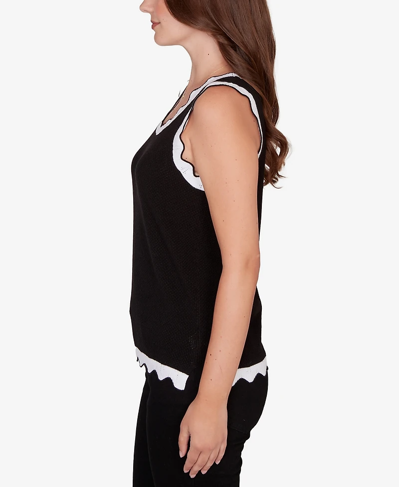 Ruby Rd. Petite Scallop Trim Sweater Tank Top