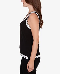 Ruby Rd. Petite Scallop Trim Sweater Tank Top