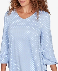 Ruby Rd. Petite Polka Dot Puff Print Knit Top