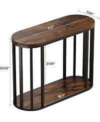 Tribesigns Narrow End Table with Storage, 31.5"D x 11.81"W x 23.62"H (1)