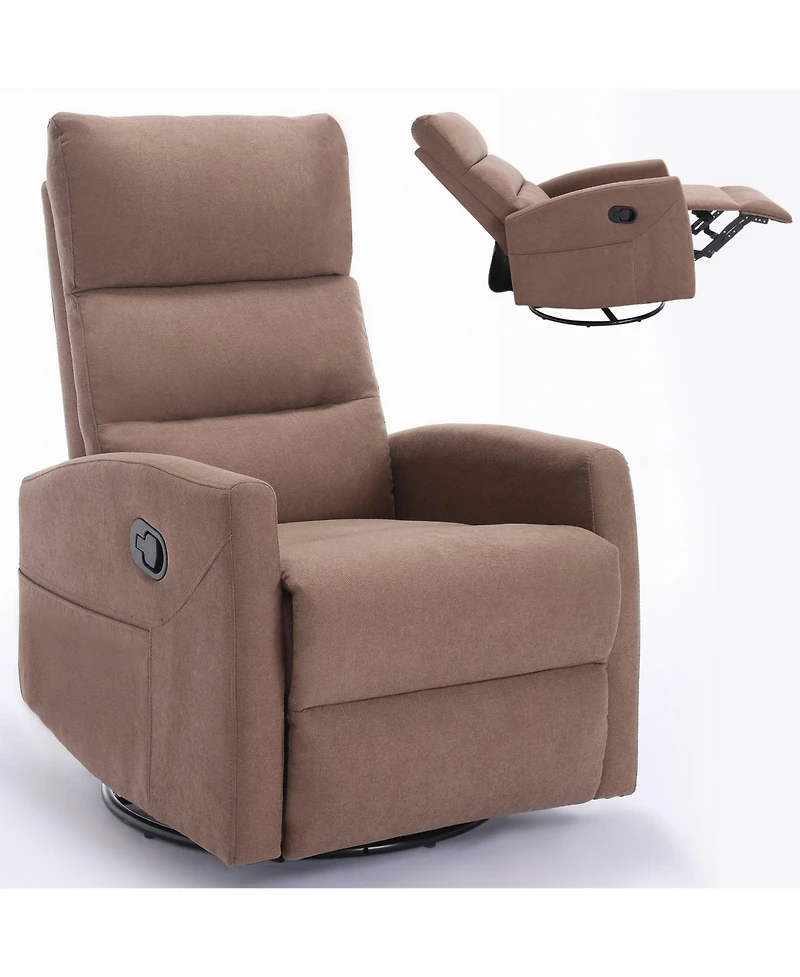 Boyel Living Manual Recliner Chair with Rocker and Swivel Fabric for Room