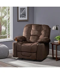 Boyel Living 42.5" Wide Fabric Manual Recliner Chair with Dual Cup Holders