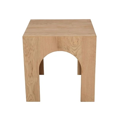 Jofran Archimedes 20" Arched Wood Square Modern Rustic End Table