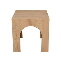 Jofran Archimedes 20" Arched Wood Square Modern Rustic End Table