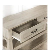 gaomon Entryway Table, Console Table with 2 Storage Drawers, 3-Tier Farmhouse Wooden Sofa Table, Hallway Tables for Entryway Living Room, Grey