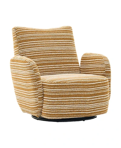 Boyel Living Modern 360° Swivel Leisure Chair Fabric Striped Armrest Swivel Chair for Living Room, Balcony and Bedroom