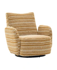 Boyel Living Modern 360° Swivel Leisure Chair Fabric Striped Armrest Swivel Chair for Living Room, Balcony and Bedroom
