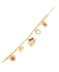 Hello Kitty Crystal Charm Bracelet with Iconic Charms