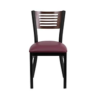 Emma+Oliver 2 Pack Decorative Slat Back Metal Restaurant Chair