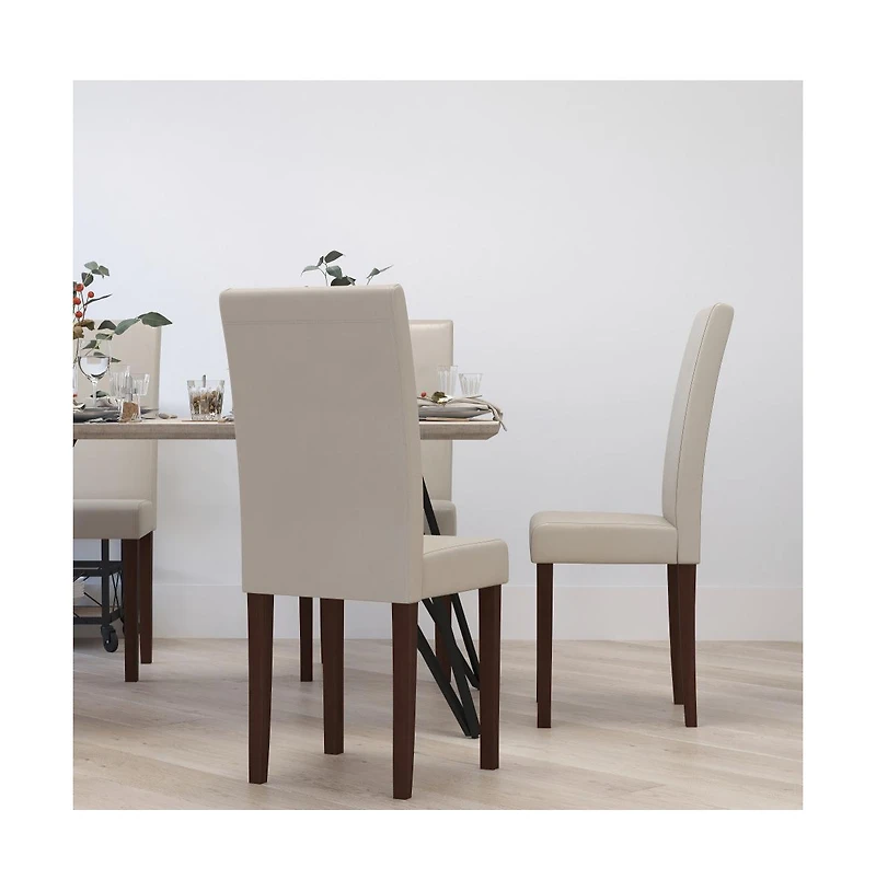 Merrick Lane Ellison Mid-Century Panel Back Parsons Accent Dining Chair