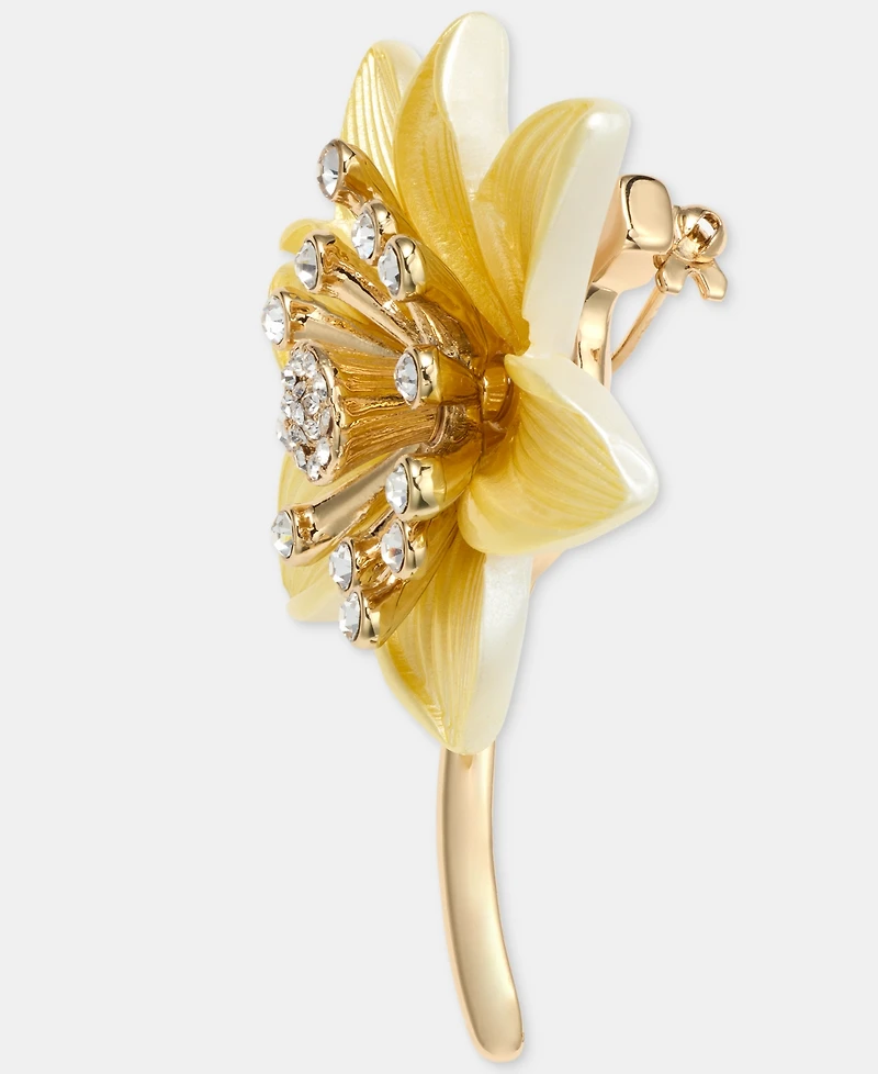 Anne Klein Crystal Flower Pin
