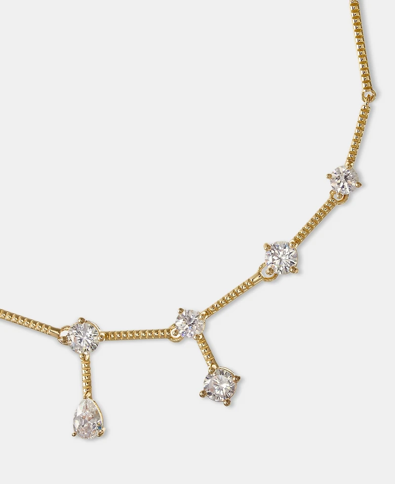 Anne Klein Cubic Zirconia Bar Stationed Statement Necklace, 16" + 3" extender