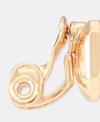 Anne Klein Emerald-Cut Stone Clip-On Button Earrings