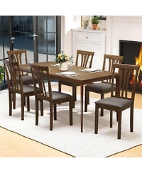 Costway Dining Chairs Set of 2 Linen Fabric Dining Room Chairs with Hollowed Backrests