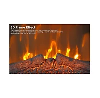 gaomon 67" Fireplace Tv Stand, 23" Color Adjustable Insert, Remote Control, Timer, Wood Media Console with Cabinets