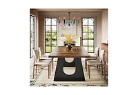 Tribesigns Large Dining Table for 6-8 People, Home Furniture (Dark Brown)