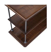 Jofran Larson Modern Industrial 48" Solid Wood Sofa Table with Storage