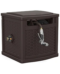 Suncast 150 Foot Slide Trak Outdoor Garden Water Hose Hideaway for Patio, Java