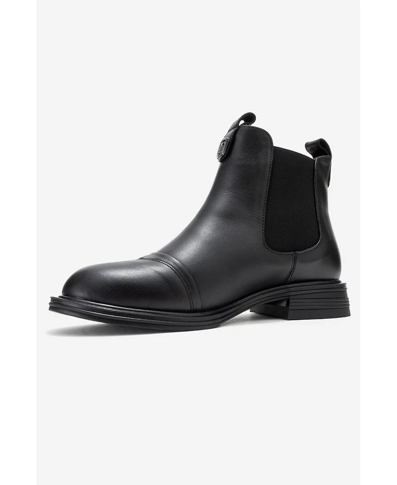 Forever & Always Shoes Sidney Leather Buckled Chelsea Boot (Women)