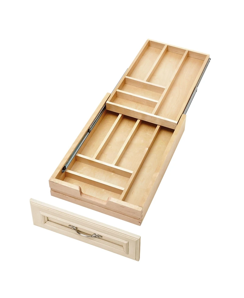 Rev-a-Shelf 15'' Tiered Cutlery Drawer Organizer with Soft-Close, 4WTCD-18HSC-1