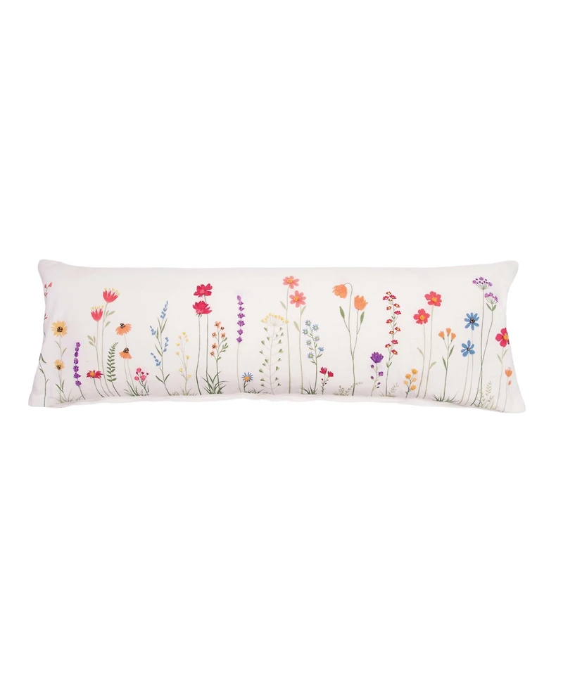 C&F Home Botanical Field Elongated Embroidered Throw Pillow, 12" x 36
