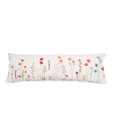 C&F Home Botanical Field Elongated Embroidered Throw Pillow, 12" x 36