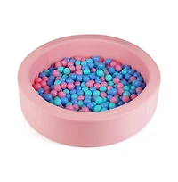 Hongge 42.5 Inch Round Foam Ball Pit with Washable Pu Cover