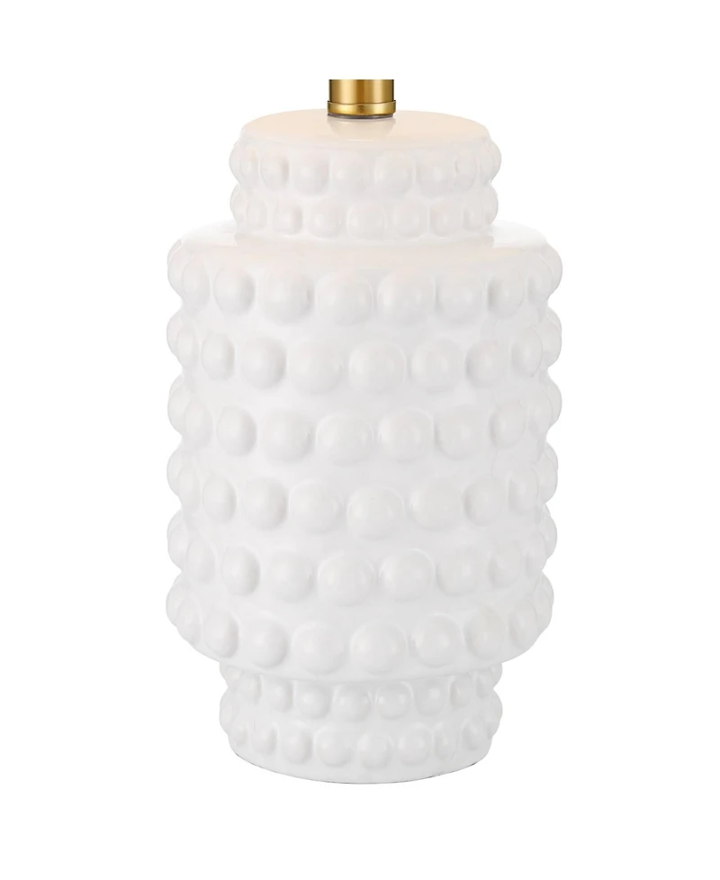 360 Lighting Hobnail 22 1/2" High Small Modern Accent 3-Way Table Lamps Set of 2 White Ceramic Living Room Bedroom Bedside Nightstand