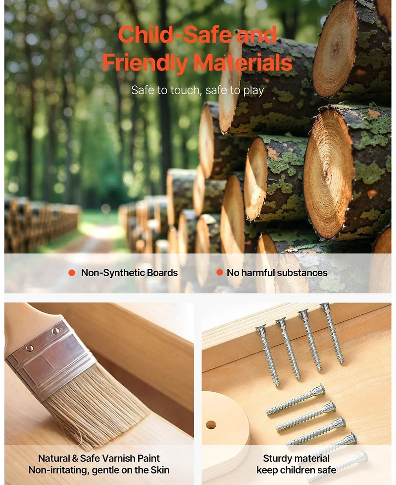 Mecale 8-in-1 Wooden Indoor Playground Jungle Gym with Swing, Slide, Monkey Bars, Gym Rings, Ladders & Climbing Net, 220 lb Capacity