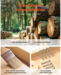 Mecale 8-in-1 Wooden Indoor Playground Jungle Gym with Swing, Slide, Monkey Bars, Gym Rings, Ladders & Climbing Net, 220 lb Capacity