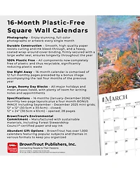 BrownTrout Claude Monet | 2026 12 x 24 Inch (Hanging) Monthly Square Wall Calendar | Foil Stamped Cover | Plastic-Free