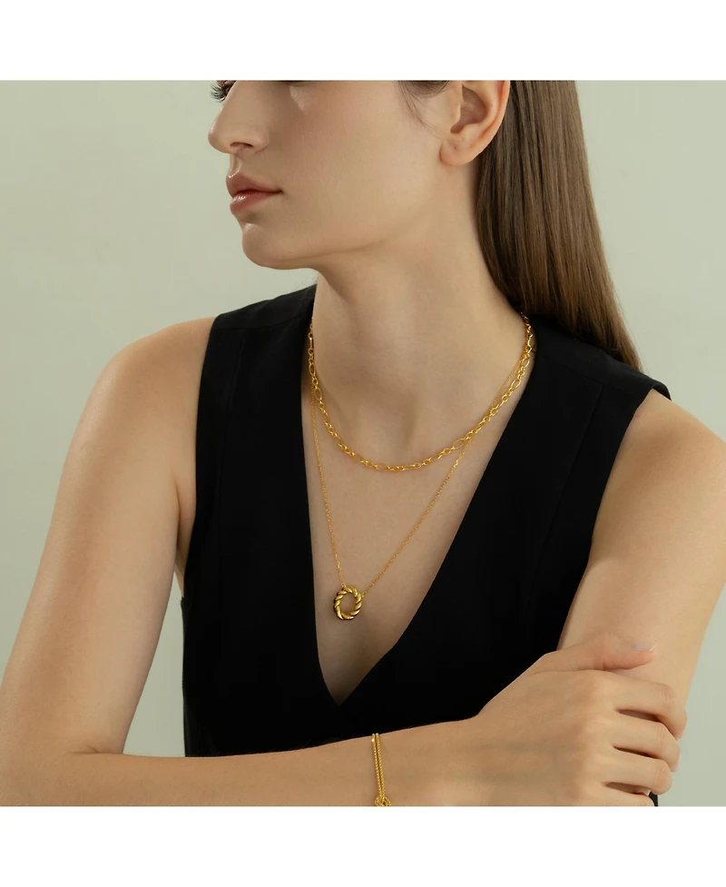 Bearfruit Jewelry 18K Gold Plated Sterling Silver Luxe Necklace Layers Set Holiday Gift Idea