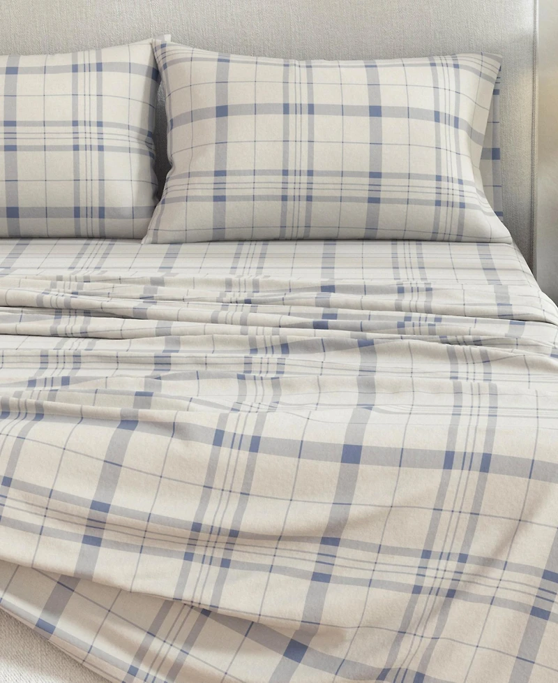 Linery & Co Ultra-Soft Turkish Cotton Plaid Flannel Sheet Set