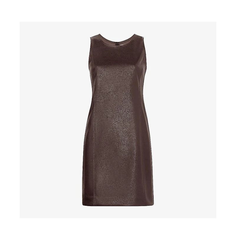 M.m.LaFleur Petite Faux Leather Shift Dress with Princess Seams