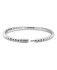 Devata Beaded Ball Bangle Bracelet in Rhodium Plated Sterling , Size