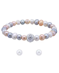Giani Bernini 2-Pc. Freshwater Pearl Bracelet and Stud Earrings Set